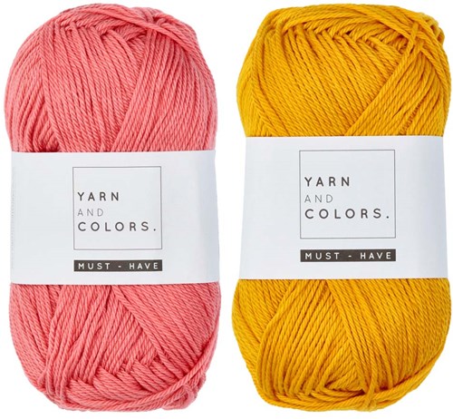 Yarn and Colors Must-Have Cushion Häkelpaket 3 Salmon / Mustard-2
