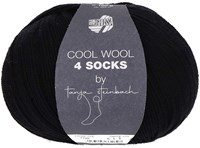 Lana Grossa Cool Wool 4 Socks Uni 7706 Schwarz