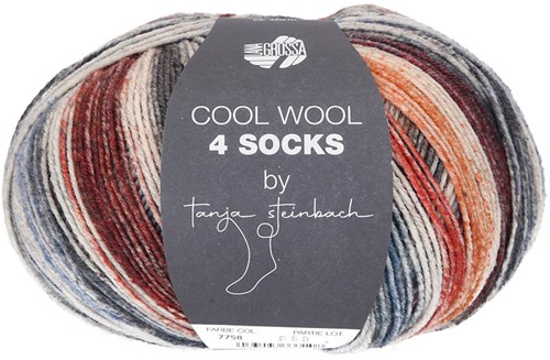 Lana Grossa Cool Wool 4 Socks Print 7758