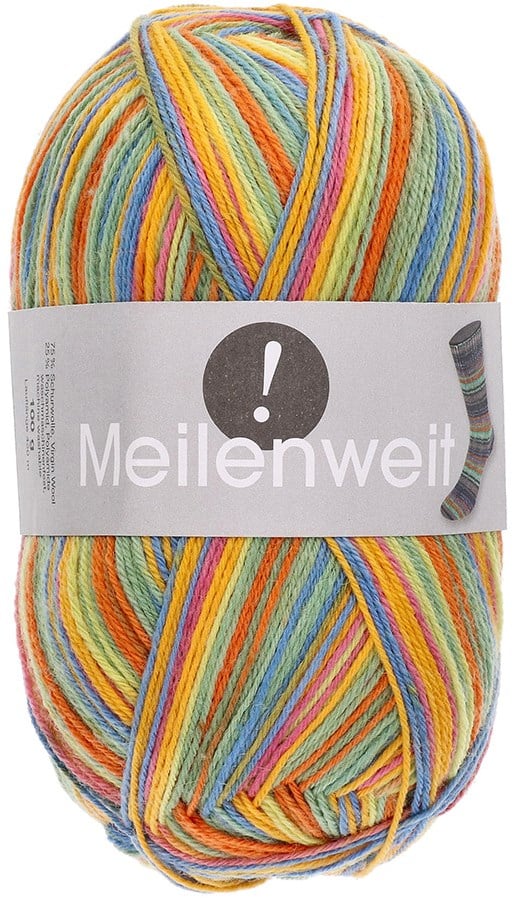 Lana Grossa Meilenweit 100 Color Mix - Merinogarn 7611 Brombeer/Rot - 400m/100g