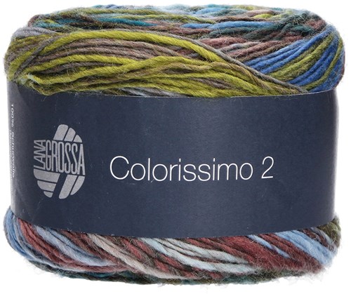 Lana Grossa Colorissimo 2 102 blue/petrol/pistachio/leaf green/turquoise/gray brown