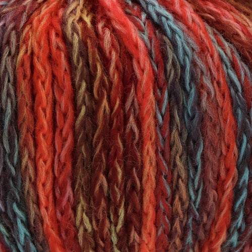 Lana Grossa Cool Merino Big Color 402 Graugrün/Rot/Gelb/Mint/Braun/Rosenholz-2