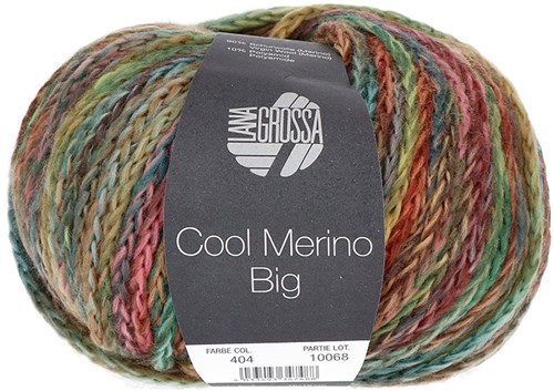 Lana Grossa Cool Merino Big Color 404 Karamell/Jade/Petrol/Ocker/Oliv/Rosa/Dunkel-braun