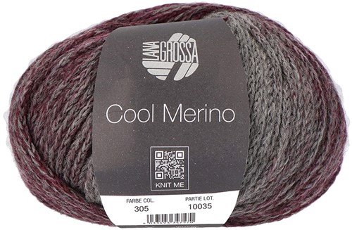 Lana Grossa Cool Merino Dégrade 305 blackberry/gray red/gray