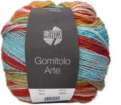 Lana Grossa Gomitolo Arte 1011 Zartgrün/Rotorange/Hellbeige/Rohweiß/Orange/Türkis