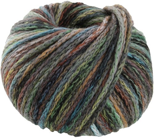 Lana Grossa Cool Merino Big Color 412 Grau/Gelb/Oliv/Türkis/Grün/Dunkelgrün/Ocker