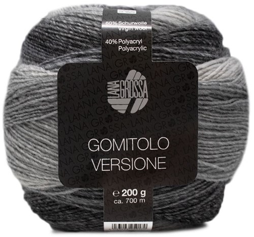 Lana Grossa Gomitolo Versione 413 Silber-/Hell-/Mittel-/Dunkelgrau