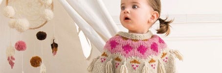 Mädchenponcho - gratis Strickanleitung