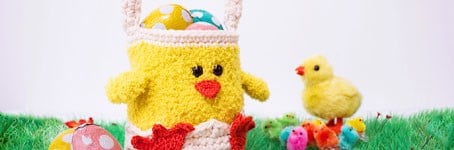 Gehäkeltes Osterkükenkörbchen - gratis Anleitung für Ostern