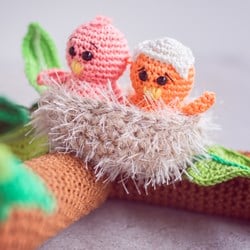Häkelanleitung Frühlingszweig mit Vögel