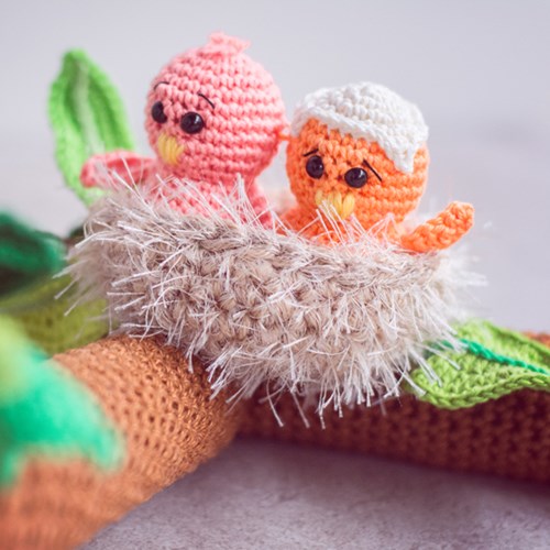Häkelanleitung Frühlingszweig mit Vögel