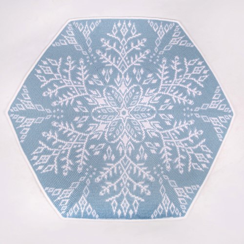 Arctic Bloom Decke Ice Blue Häkelpaket - Exklusive Muster