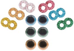 Rico Sicherheitsaugen Glitzermischung 9mm 6Stk.