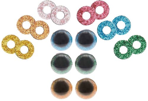 Rico Sicherheitsaugen Glitzermischung 9mm 6Stk.