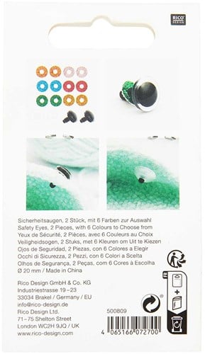 Rico veiligheidsogen glitter mix 9mm
