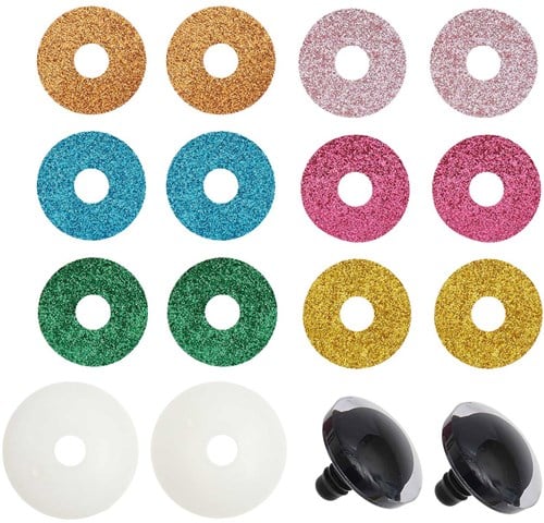 Rico Sicherheitsaugen Glitzermischung 30mm 2Stk.-2
