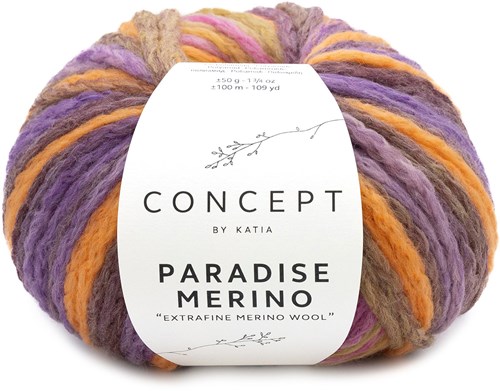 Katia Paradise Merino 504 Kaugummi rosa-orange-lila-ocker