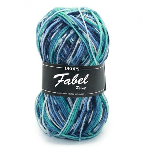 Drops Fabel Print 522 Türkis/Blau