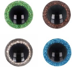 Opry Glitzer-Tieraugen zweifarbig 8 mm pro 10 Stück