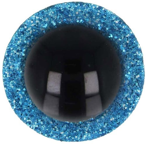 Opry Glitzer-Tieraugen, zweifarbig, 12 mm, Blau, pro 10 Stück