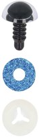 Opry Glitzer-Tieraugen, zweifarbig, 12 mm, Blau, pro 10 Stück-2