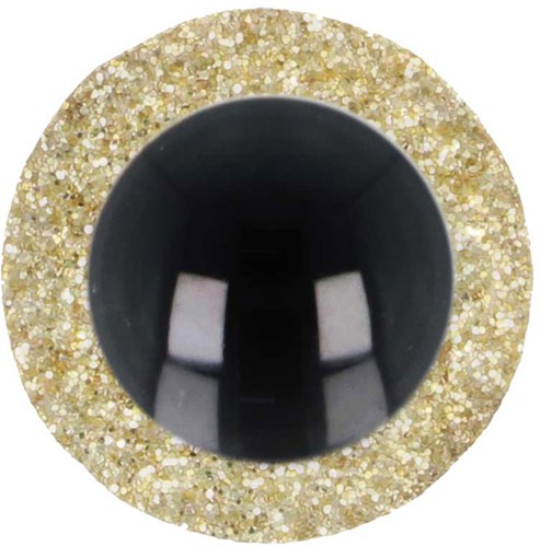 Opry Glitzer-Tieraugen, zweifarbig, 12 mm Gold, pro 10 Stück