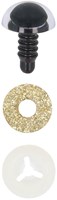 Opry Glitzer-Tieraugen, zweifarbig, 12 mm Gold, pro 10 Stück-2