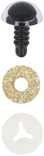 Opry Glitzer-Tieraugen, zweifarbig, 12 mm Gold, pro 10 Stück-2
