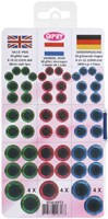 Opry Glitter Tieraugen zweifarbig 8-18mm grün / pink / blau. 60 Stk-2