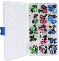 Opry Glitter Tieraugen zweifarbig 8-18mm grün / pink / blau. 60 Stk-3