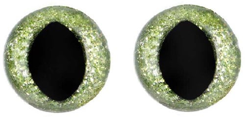 Opry Glitzer-Katzenaugen, zweifarbig, 12 mm, Grün, pro 10 Stück