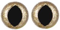Opry Glitzer-Katzenaugen, zweifarbig, 12 mm, Gold, pro 10 Stück