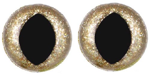 Opry Glitzer-Katzenaugen, zweifarbig, 12 mm, Gold, pro 10 Stück