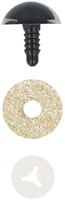 Opry Glitzer-Katzenaugen, zweifarbig, 12 mm, Gold, pro 10 Stück-2