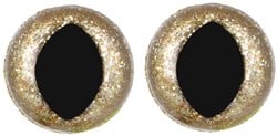 Opry Glitzer-Katzenaugen, zweifarbig, 15 mm, pro 10 Stück