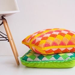 Häkelanleitung Entrelac Kissen