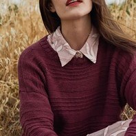 Ultrasoft Rippenpullover Strickpaket 1 38/40 Maroon-2
