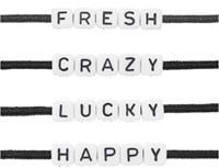 Rico Würfelperlen Armband Set fresh/crazy/lucky/happy - White