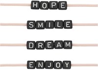 Rico Würfelperlen Armband Set hope/smile/dream/enjoy - Black