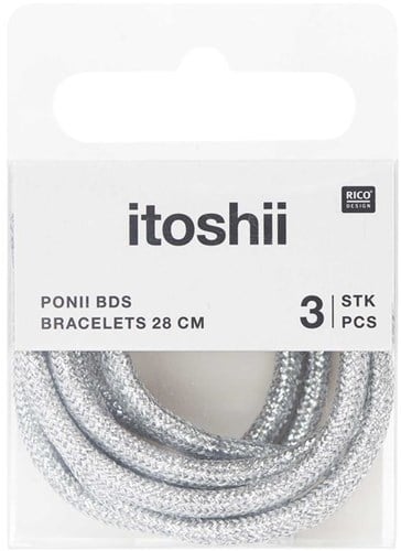 Rico Armband Kordel Set - Glittering Silver