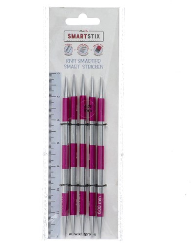 KnitPro Smartstix Nadelspiel 14 cm (Rosa) 6,00 mm