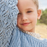 Cotton Yak Mädchenpullover Strickpaket 1 4 Jahre Light Blue-3