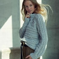 Strickanleitung Brigitte Pullover mit Zopfmuster