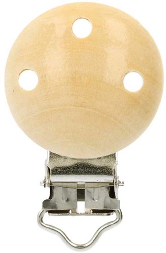 Opry hölzern Schnullerclip Naturel 45x28mm