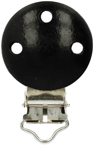 Opry hölzern Schnullerclip Schwarz 45x28mm