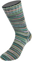 Lana Grossa Meilenweit 100 Merino Extrafine Cosy 6161 Rosa/Türkis/Dunkel-/Steingrau gestreift-3