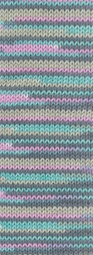 Lana Grossa Meilenweit 100 Merino Extrafine Cosy 6161 Rosa/Türkis/Dunkel-/Steingrau gestreift-2