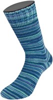 Lana Grossa Meilenweit 100 Merino Extrafine Cosy 6163 Minttürkis/Hell-/Dunkelpetrol/Blau gestreift-3