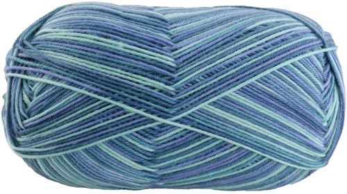Lana Grossa Meilenweit 100 Merino Extrafine Cosy 6163 Minttürkis/Hell-/Dunkelpetrol/Blau gestreift