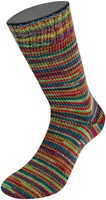 Lana Grossa Meilenweit 100 Merino Extrafine Cosy 6164 Khaki/Weinrot/Mai-/Waldgrün gestreift-3